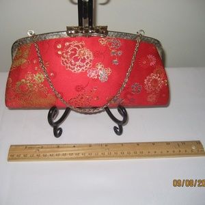 Red satin purse